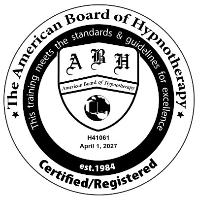 Registered Hypnotherapist (ABH) certification badge