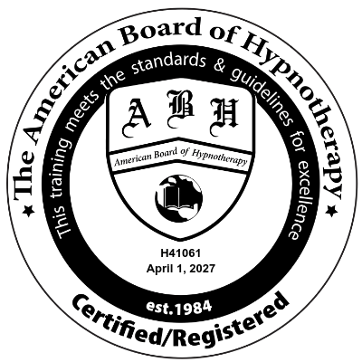 Registered Hypnotherapist (ABH) certification badge